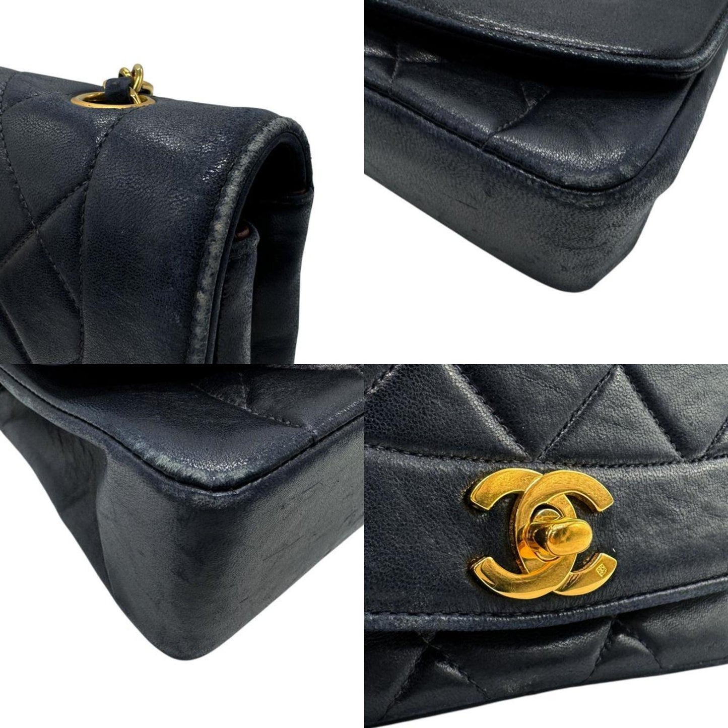 Chanel Sac Diana en cuir bleu