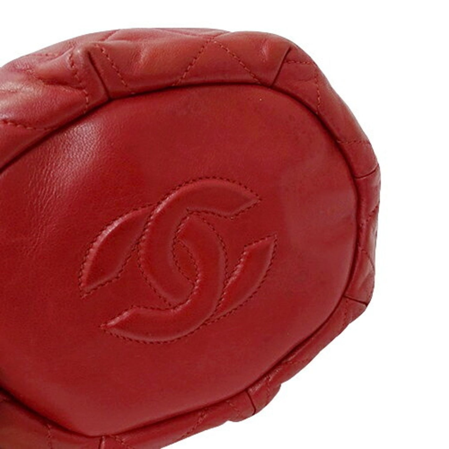 Chanel Sac Bucket en cuir rouge