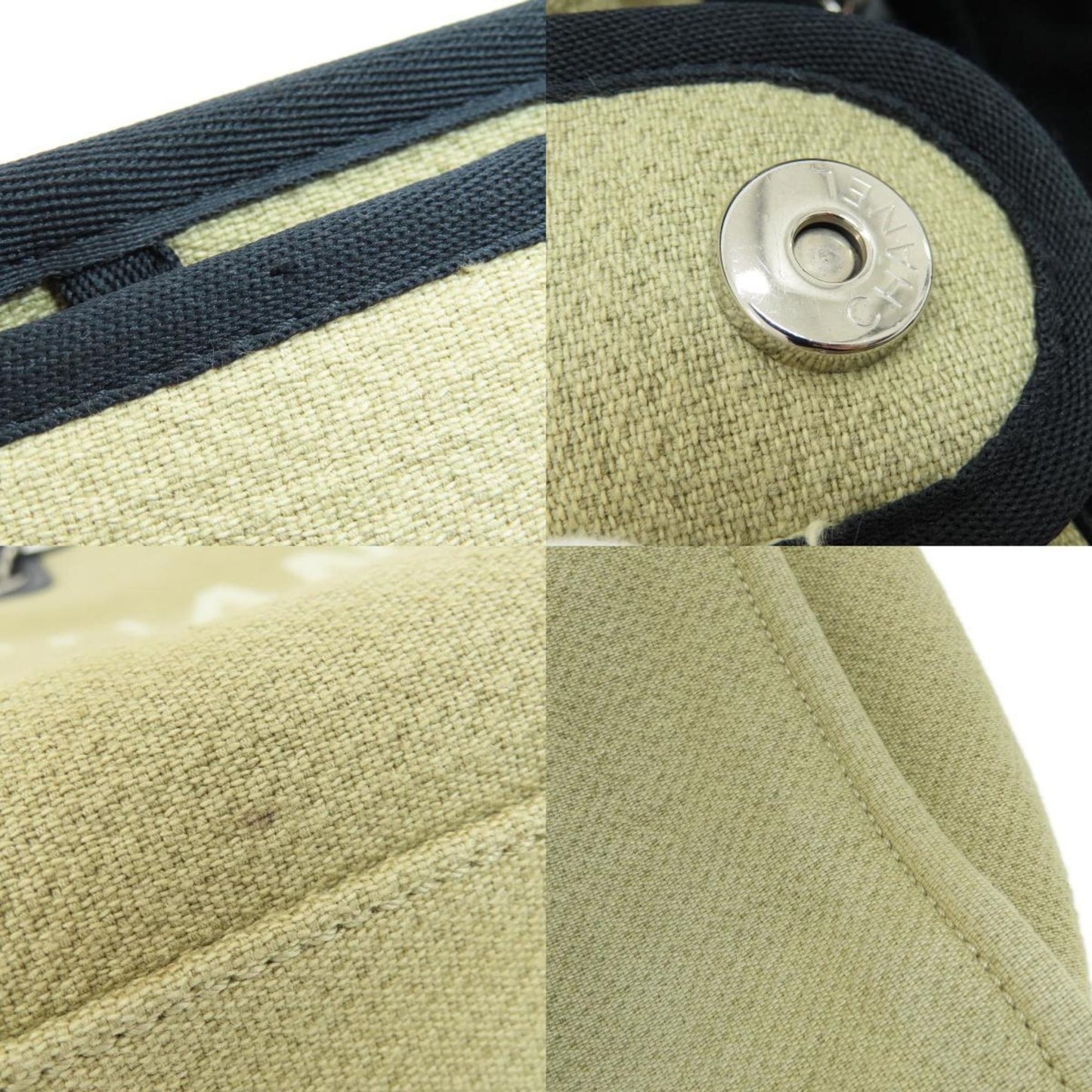 Chanel Sac Deauville en toile beige