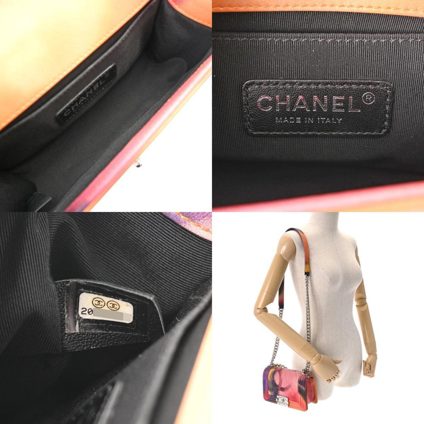 Chanel Sac Boy en cuir marble
