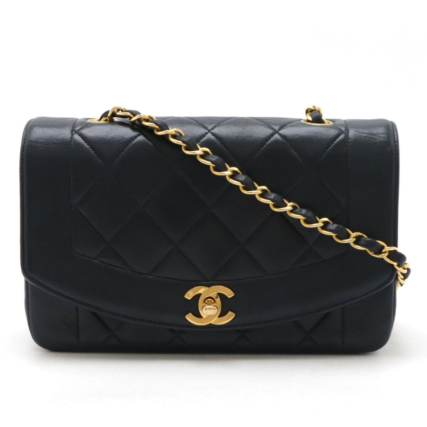 Chanel Sac Diana en cuir bleu