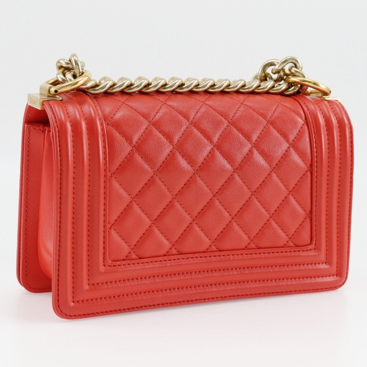 Chanel Sac Boy en cuir rouge