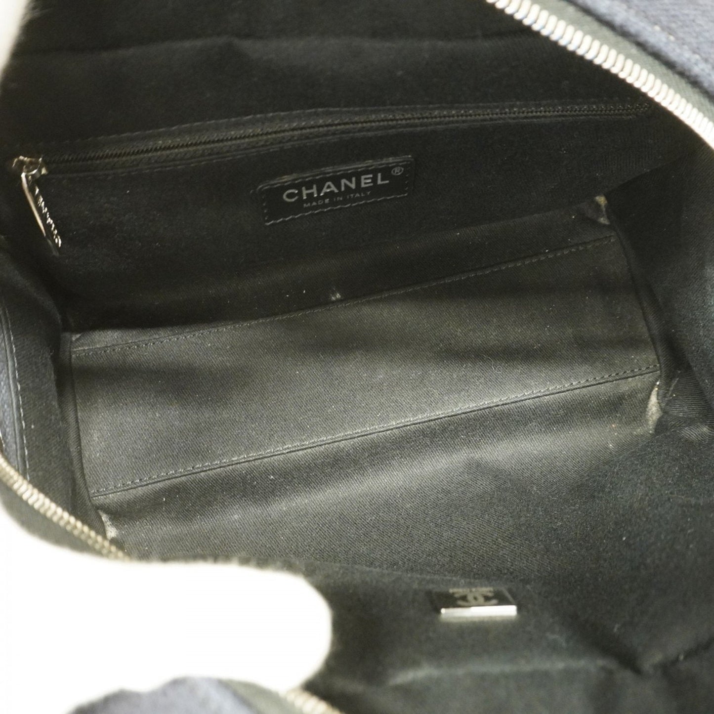 Chanel Sac Deauville en toile noir