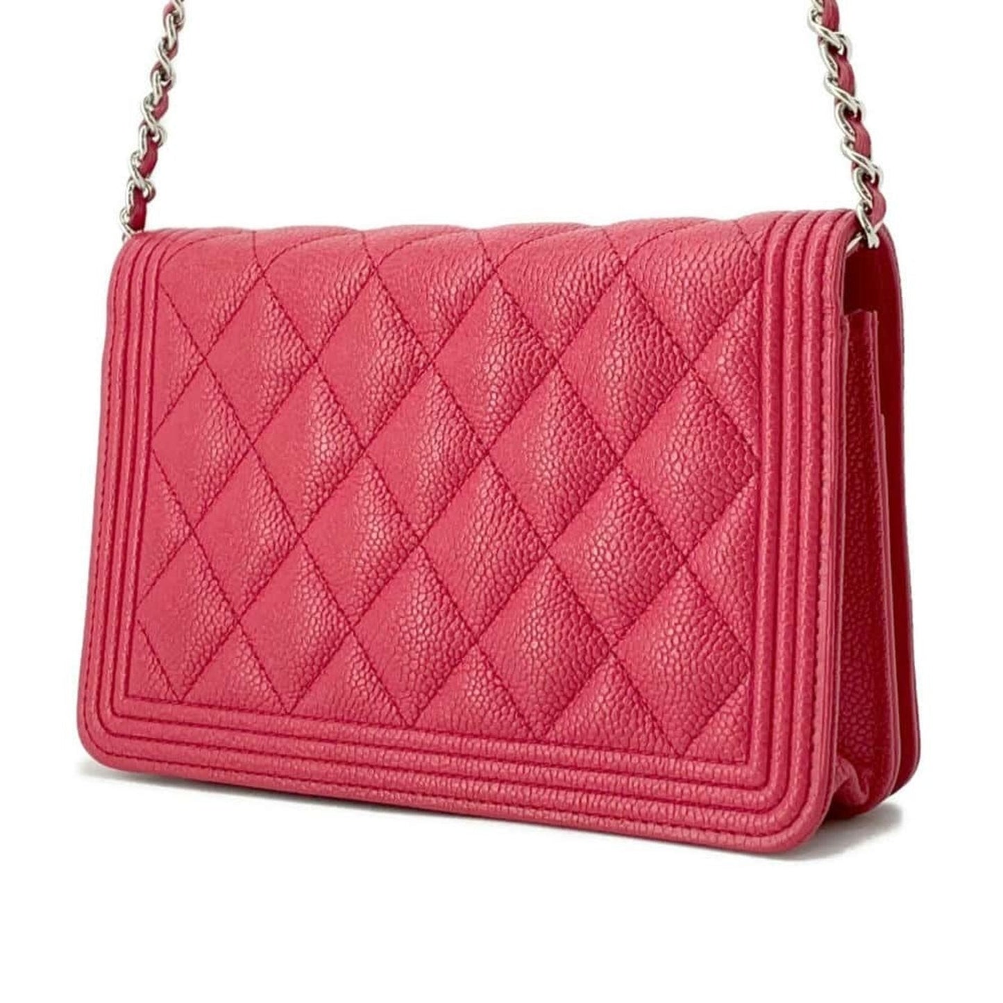 Chanel Sac Boy en cuir caviar rouge
