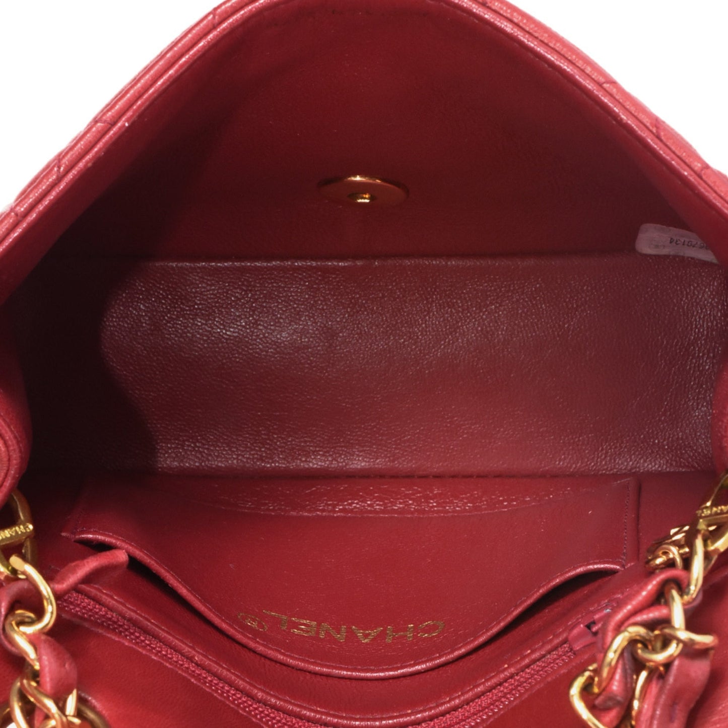 Chanel Sac Single Flap en cuir rouge