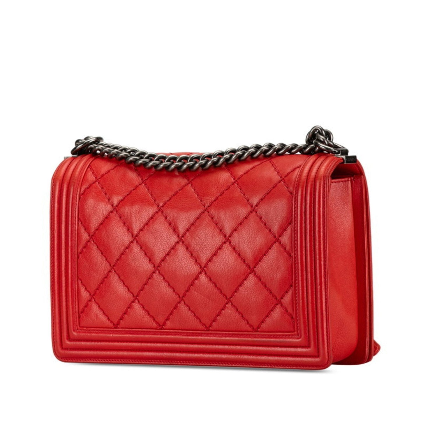 Chanel Sac Boy en cuir rouge