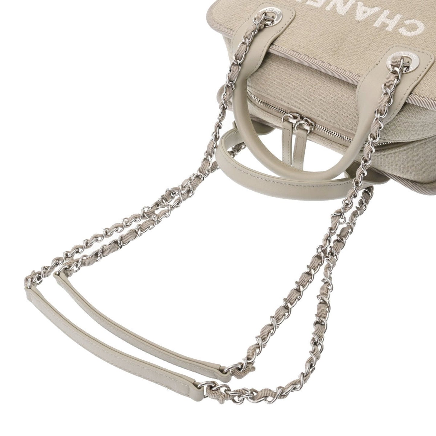 Chanel Sac Deauville en toile gris