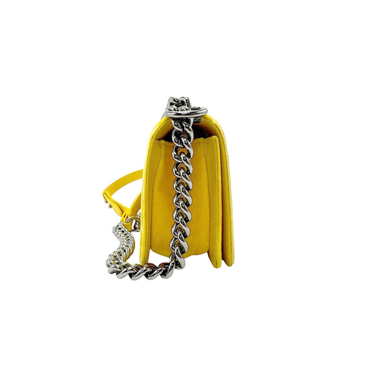 Chanel Sac Boy en velours jaune