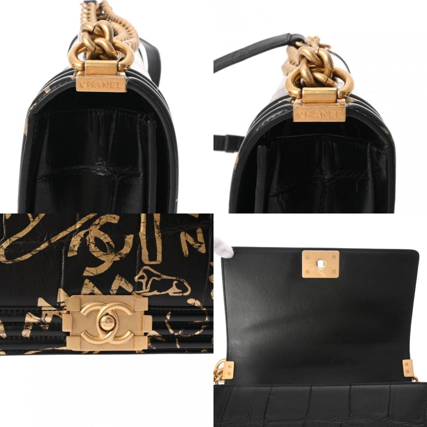 Chanel Sac Boy en cuir noir