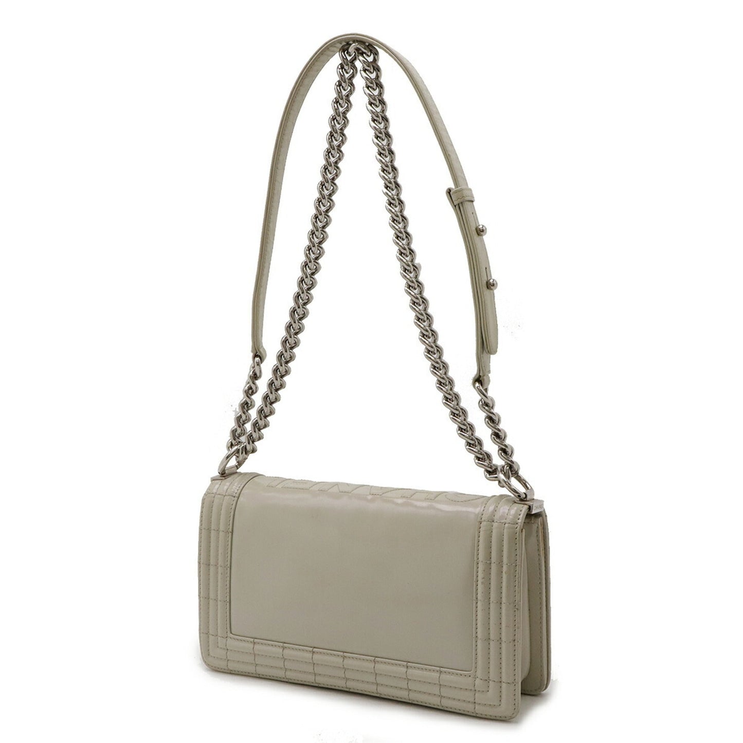Chanel Sac Boy en cuir gris
