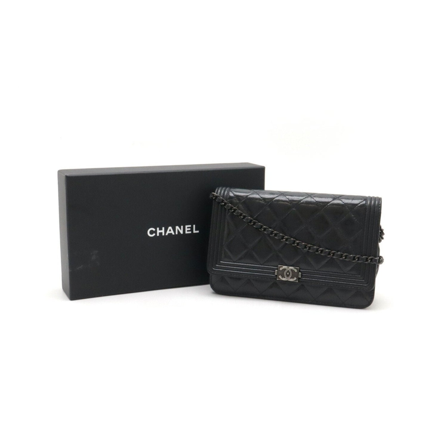 Chanel Sac Boy en cuir noir