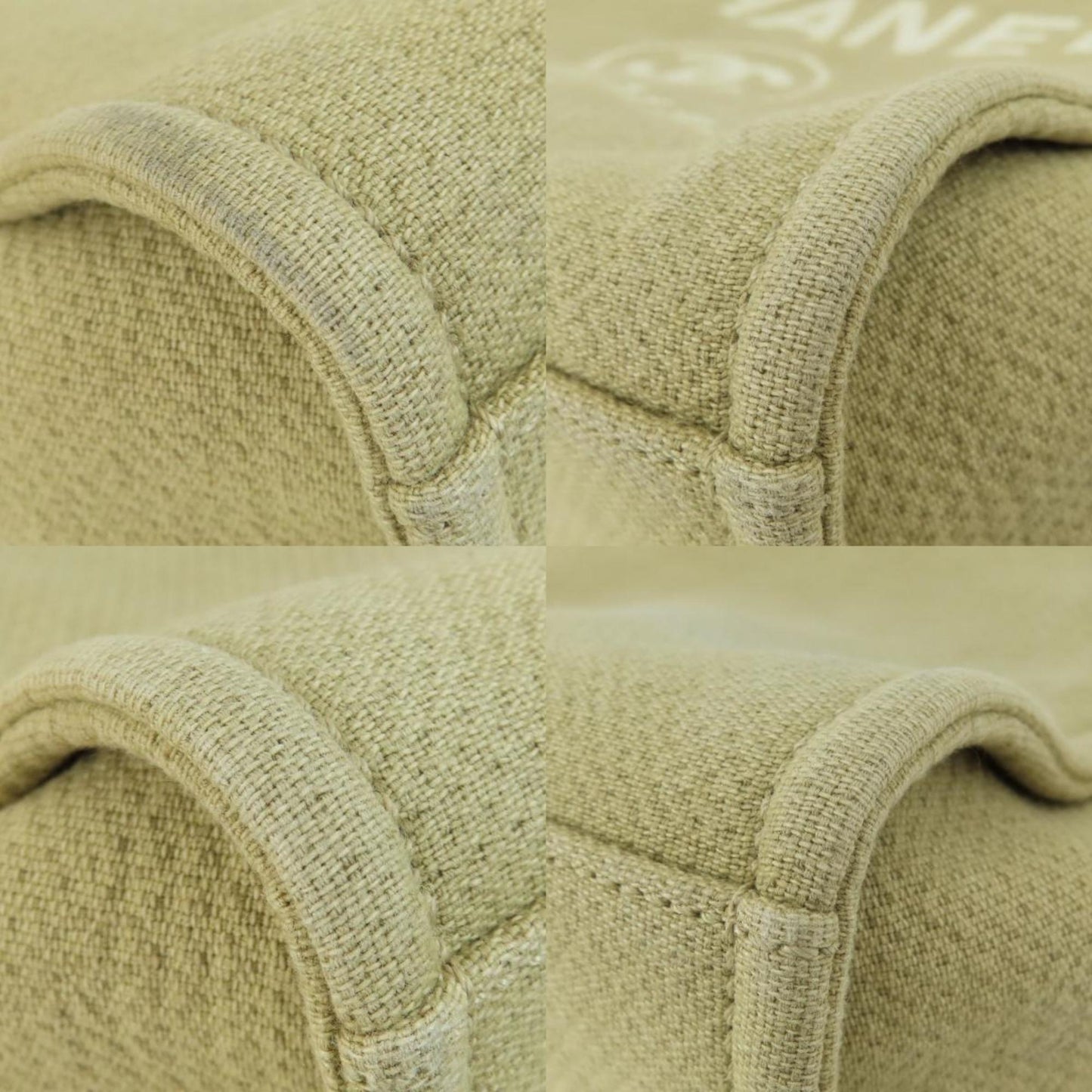 Chanel Sac Deauville en toile beige