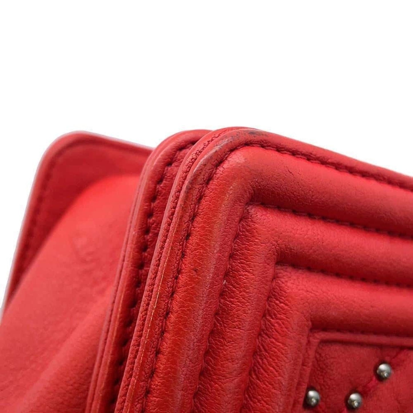 Chanel Sac Boy en cuir rouge