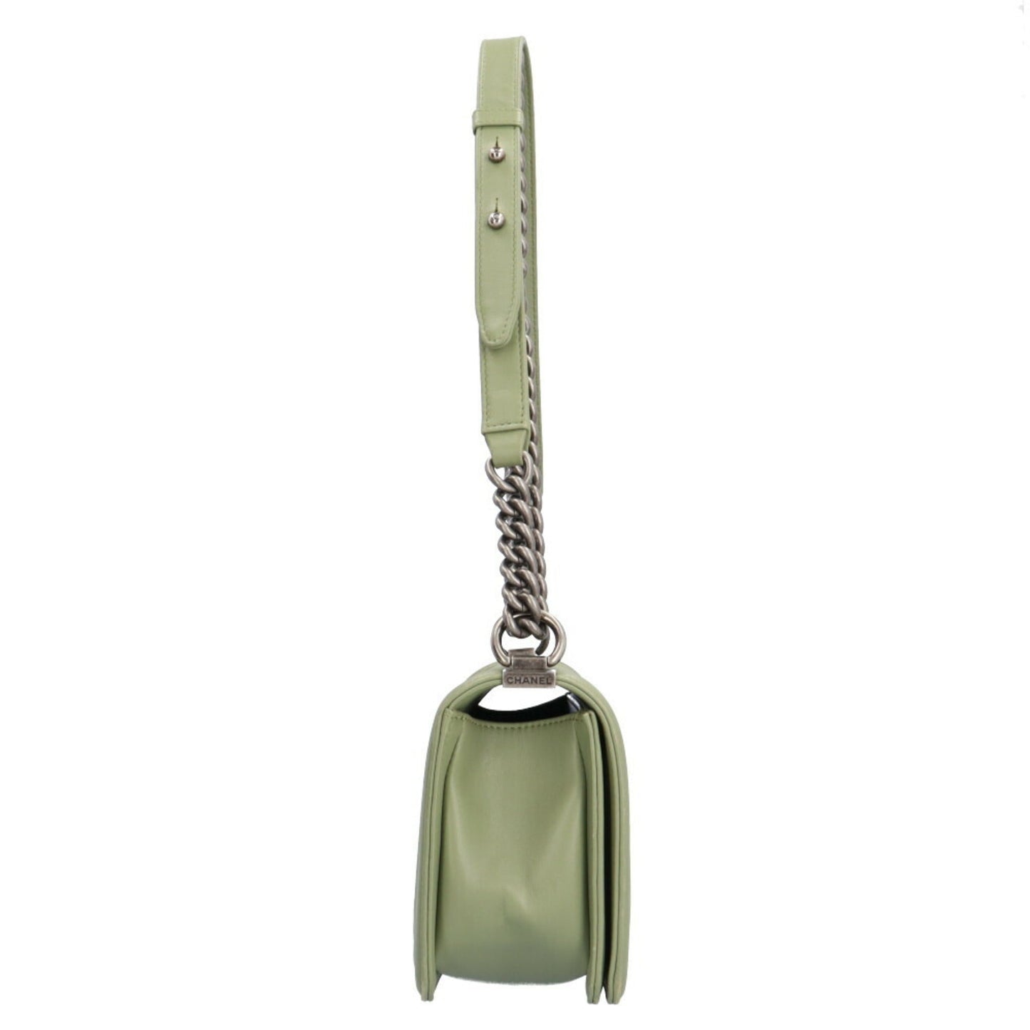 Chanel Sac Boy en cuir vert
