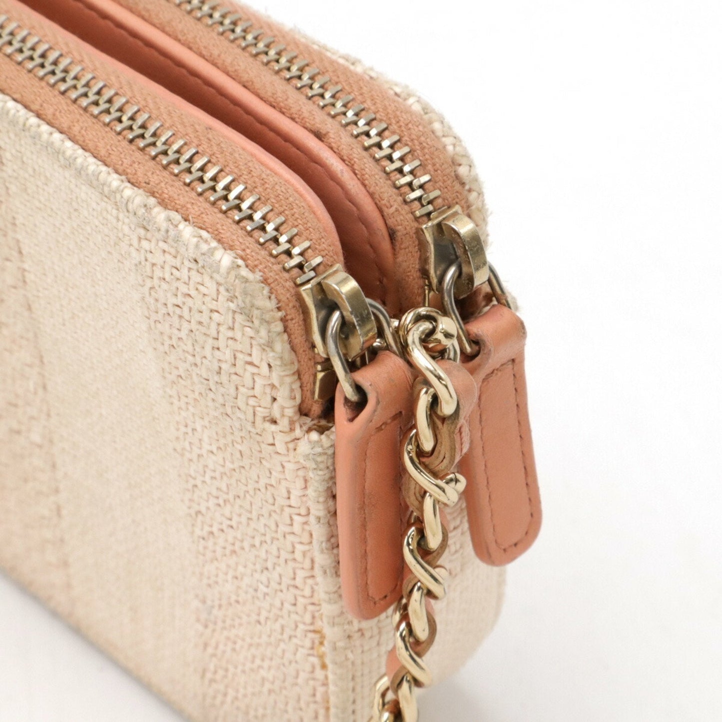 Chanel Sac Deauville en toile rose