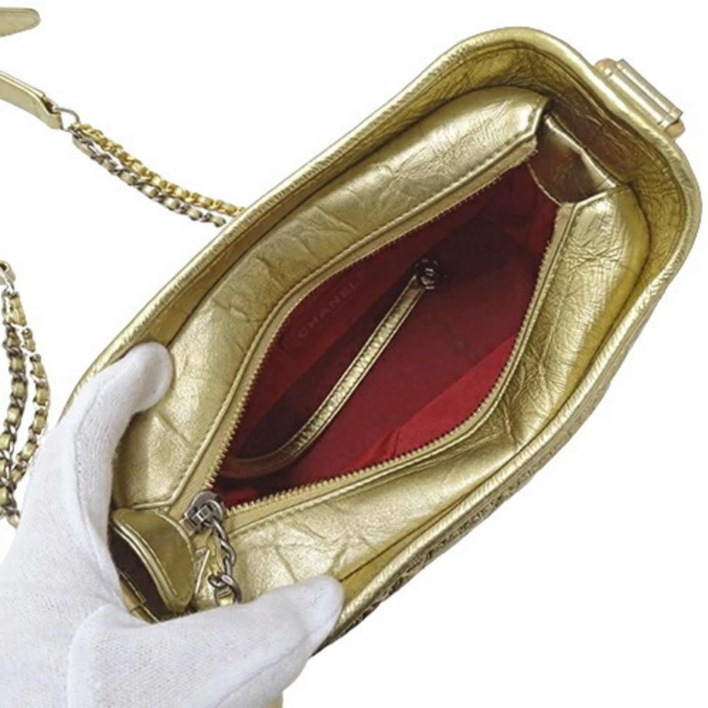 Chanel Sac Gabrielle en cuir dor