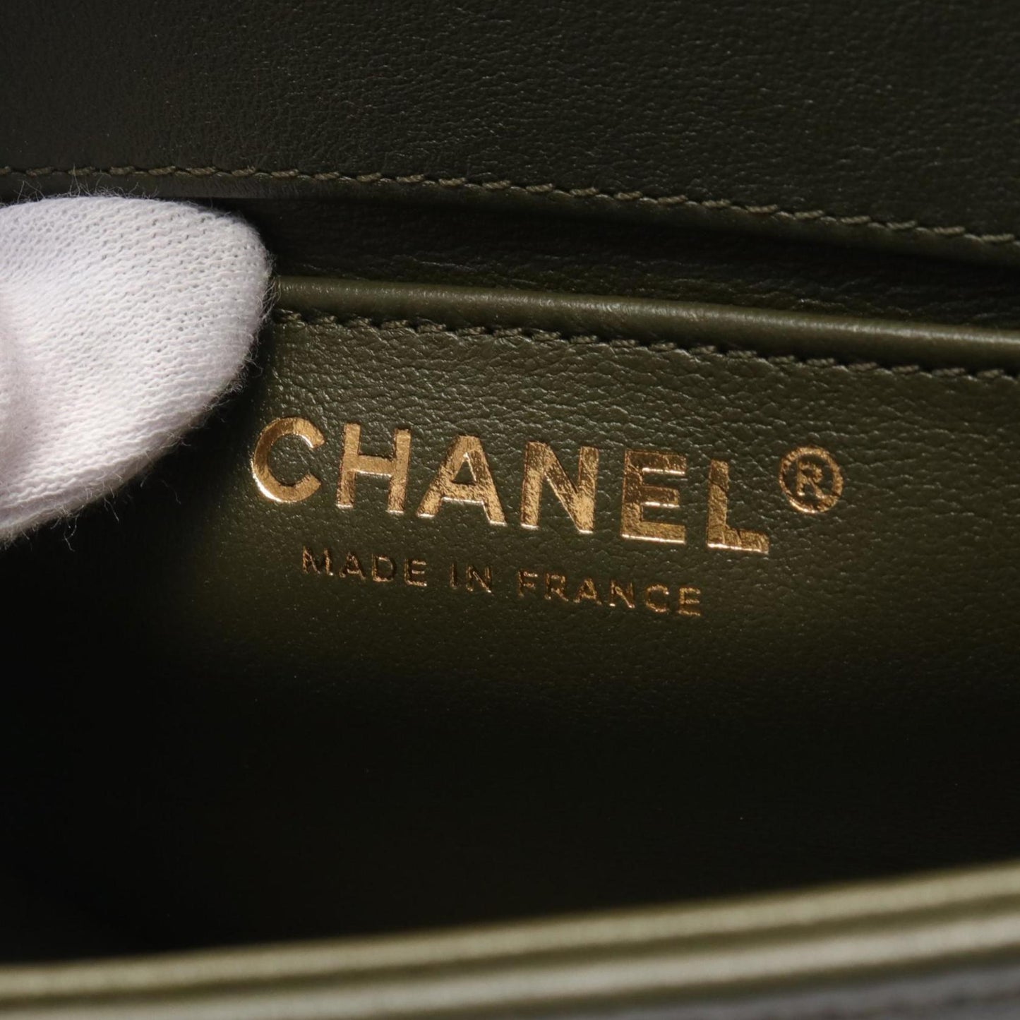 Chanel Sac Boy en cuir vert