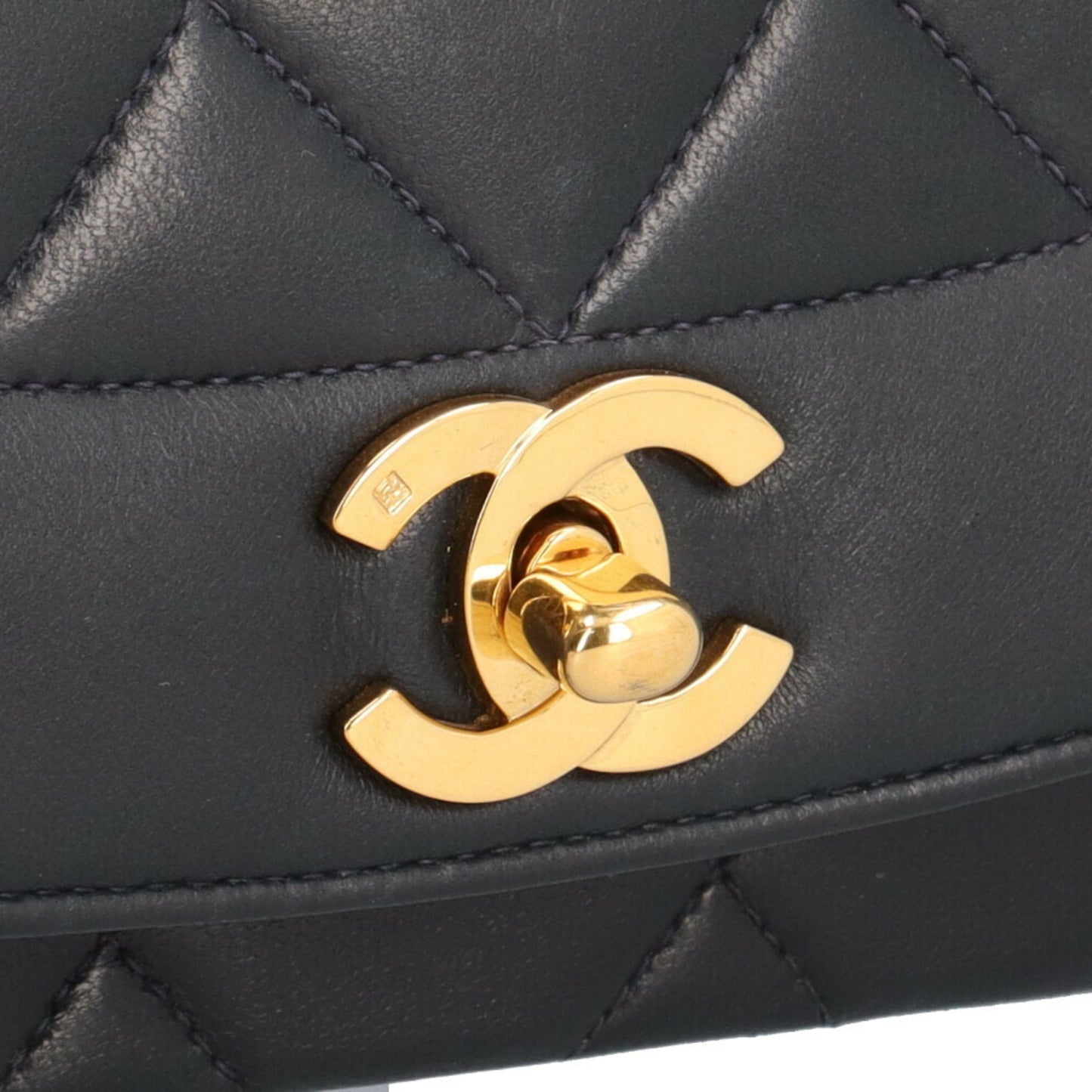 Chanel Sac Diana en cuir bleu