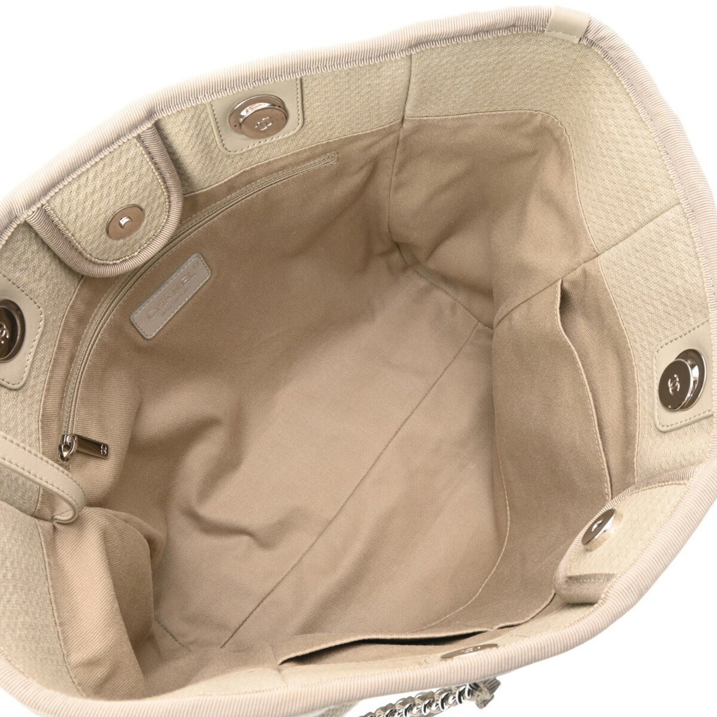 Chanel Sac Deauville en toile gris