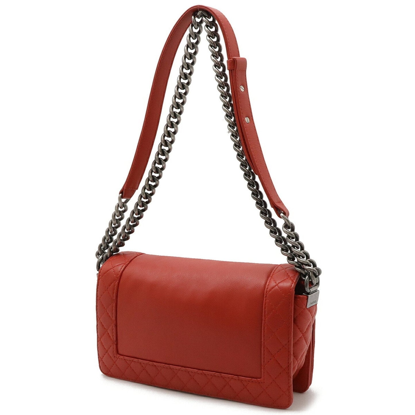 Chanel Sac Boy en cuir rouge