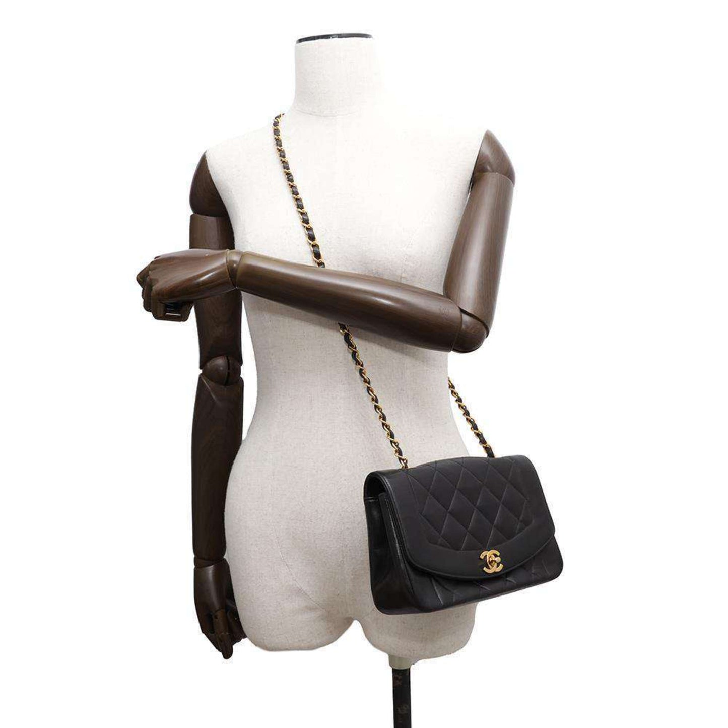 Chanel Sac Diana en cuir noir