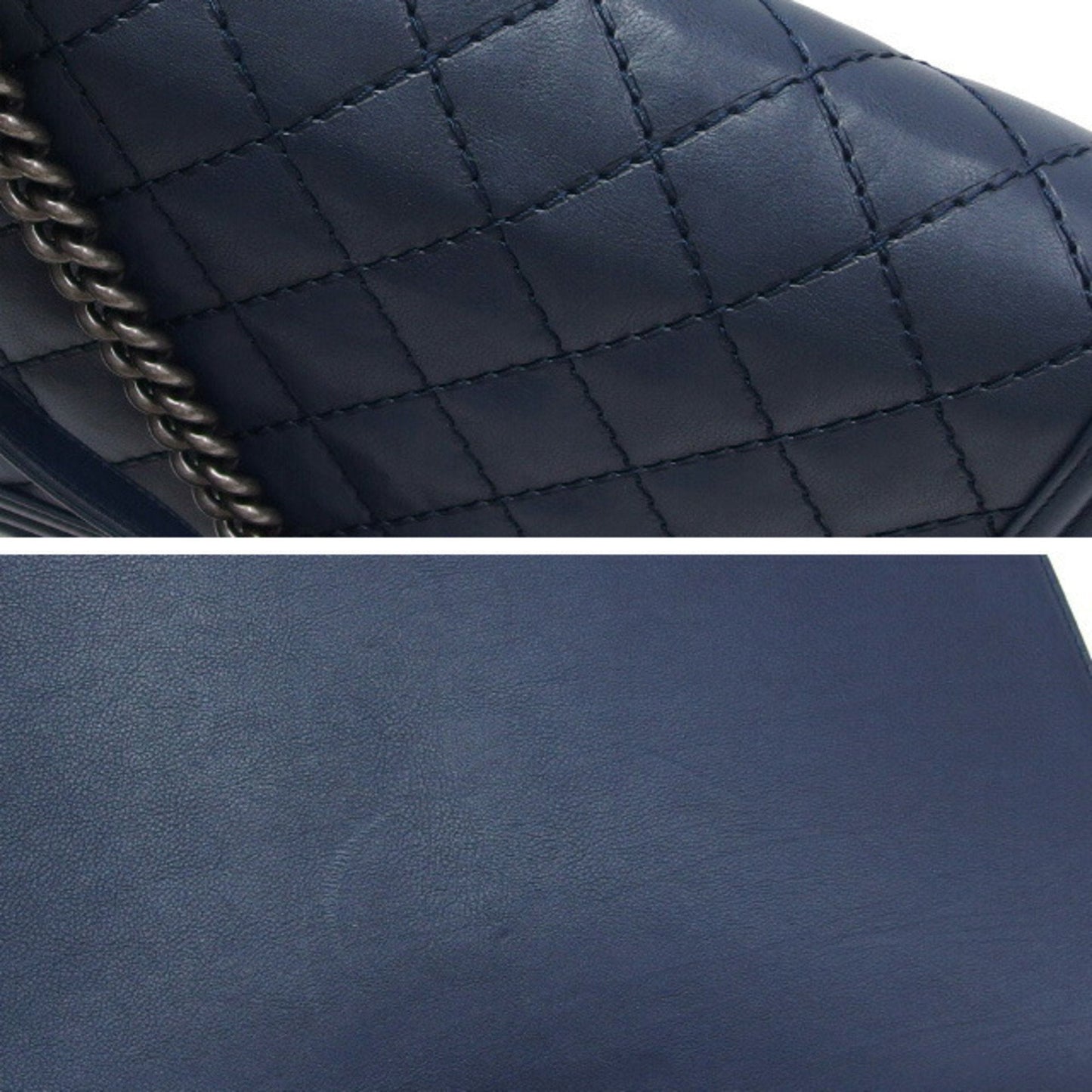 Chanel Sac Boy en cuir bleu