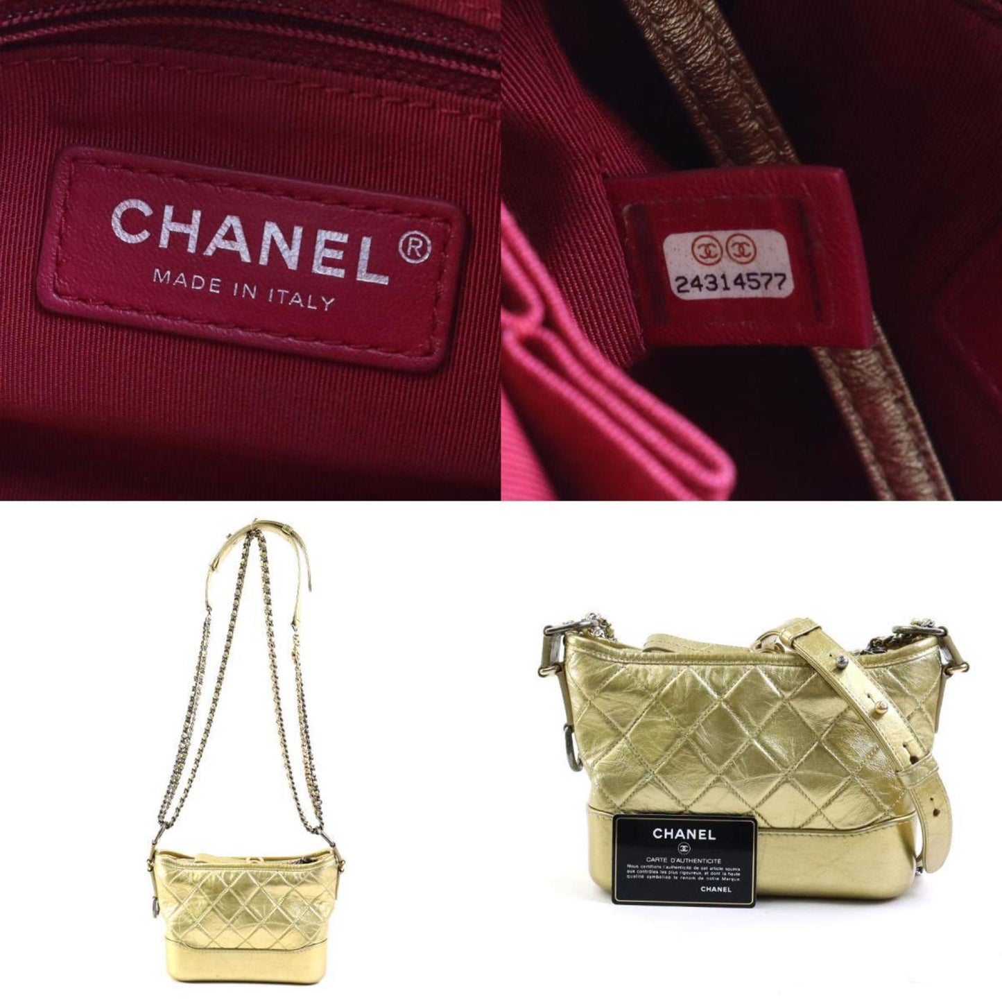 Chanel Sac Gabrielle en cuir dor