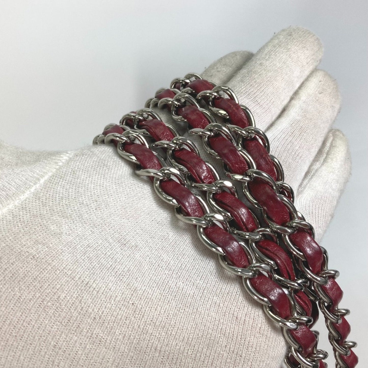 Chanel Sac Chain Tote en cuir rouge
