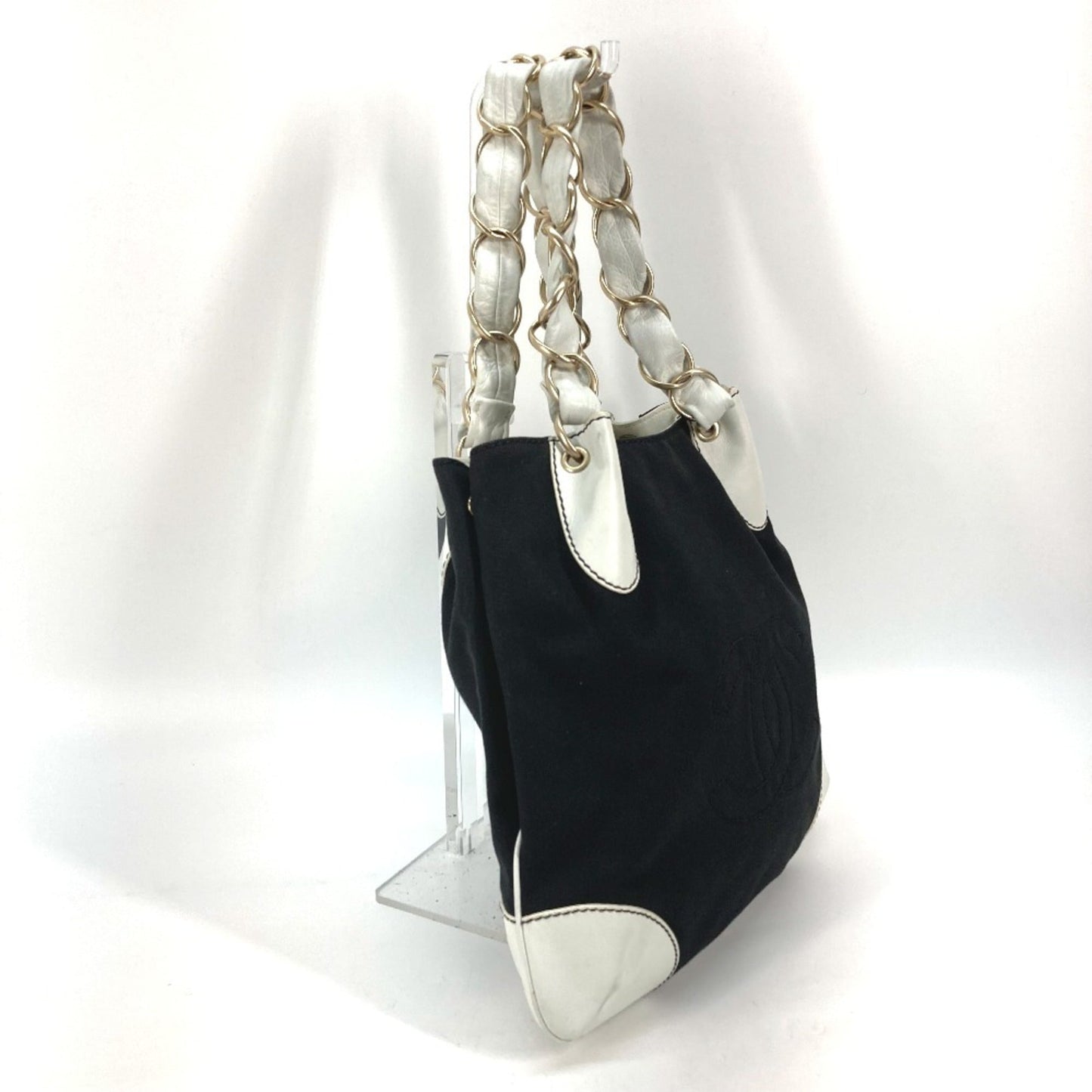 Chanel Sac Chain Tote en toile noir