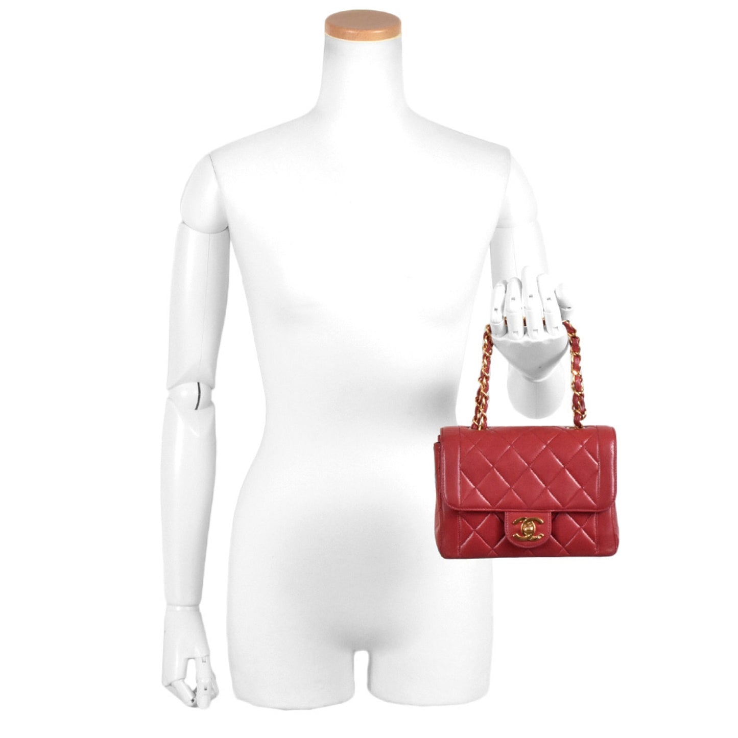 Chanel Sac Single Flap en cuir rouge