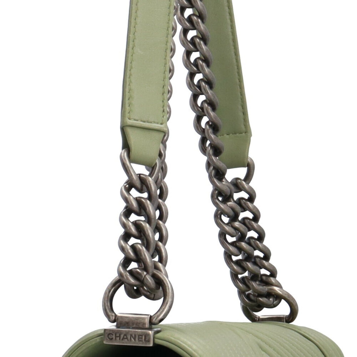Chanel Sac Boy en cuir vert