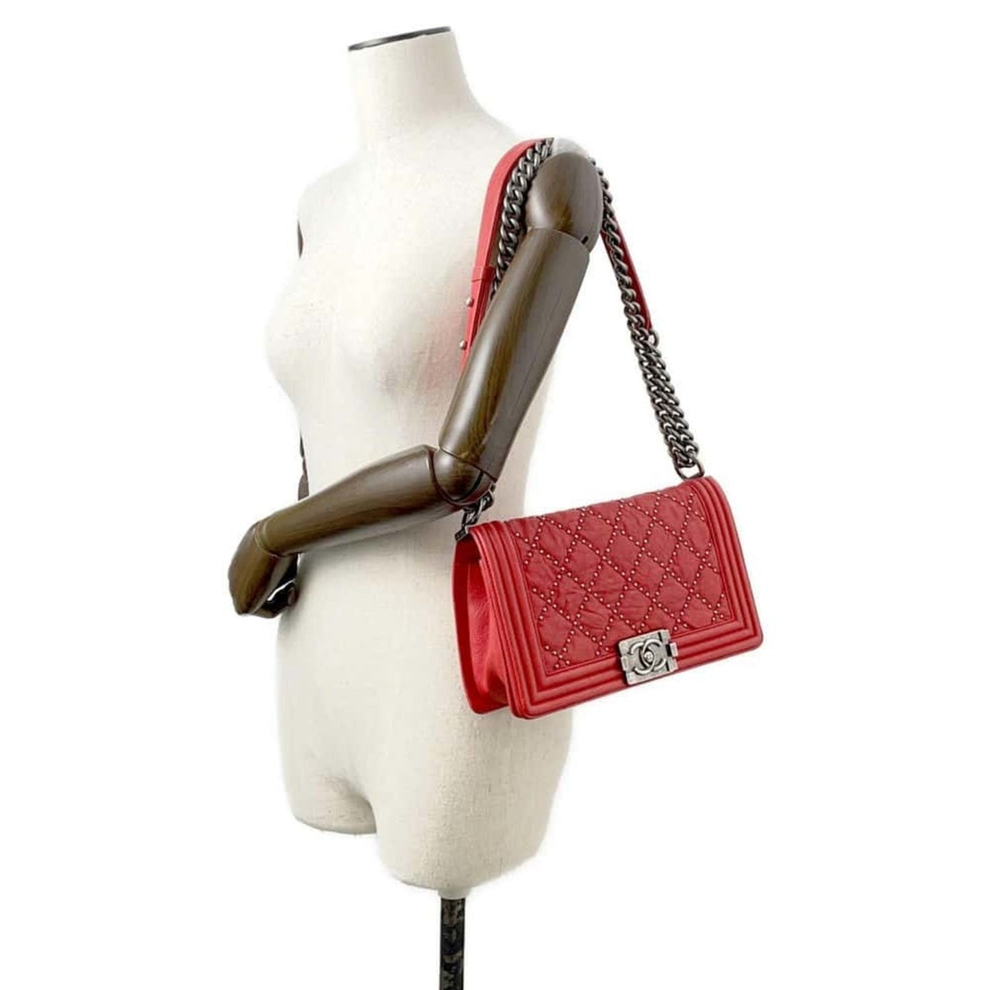 Chanel Sac Boy en cuir rouge