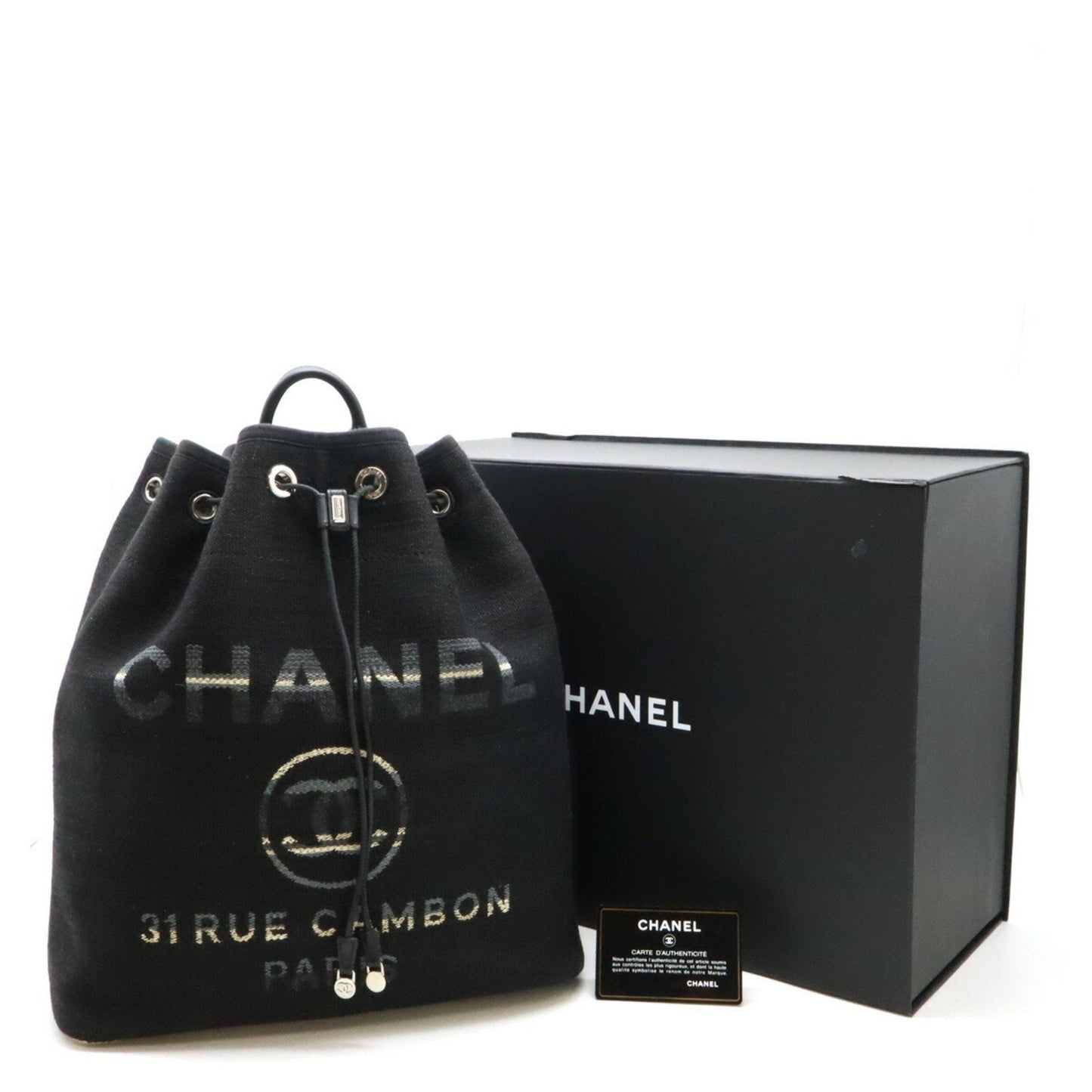 Chanel Sac Deauville en toile beige