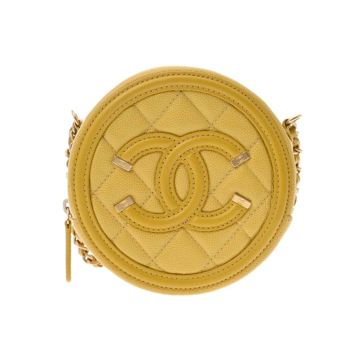 Chanel Sac Filigree en cuir caviar jaune