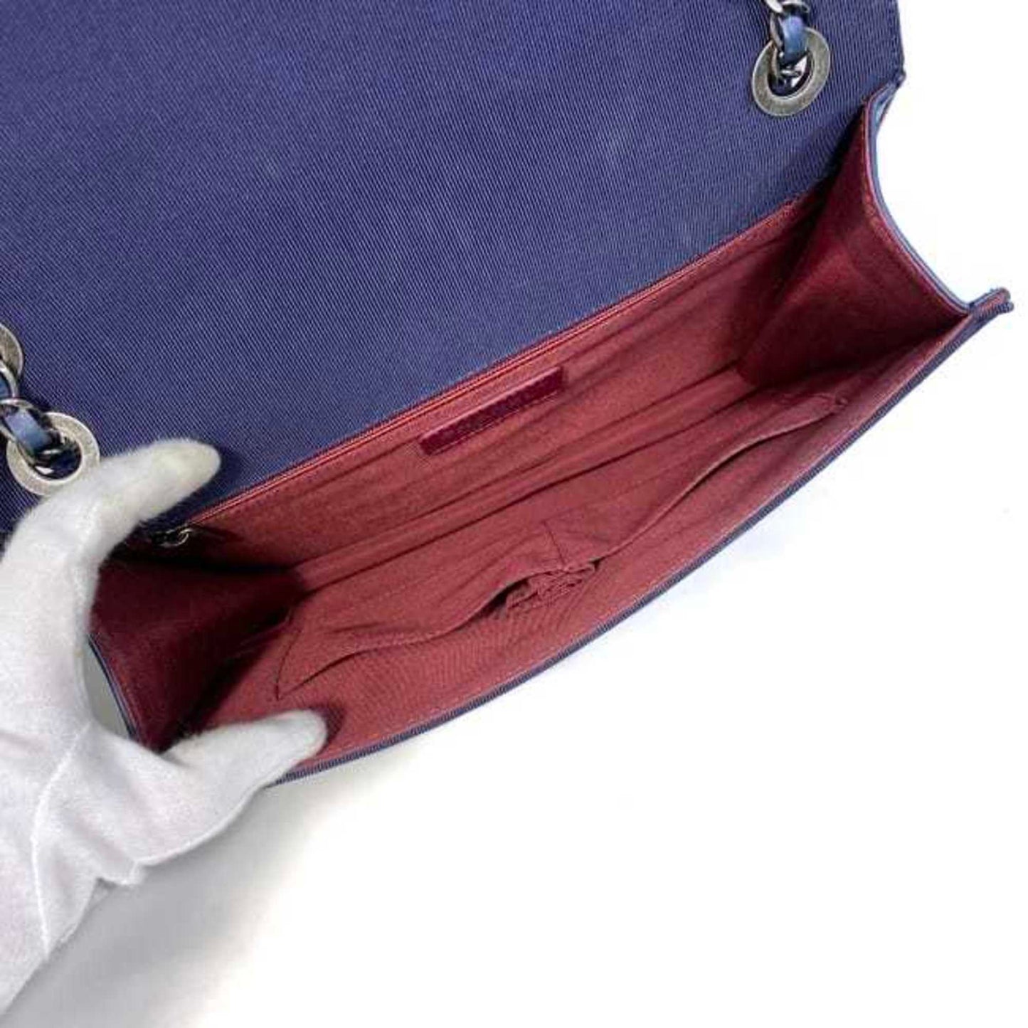 Chanel Sac Single Flap en cuir bleu