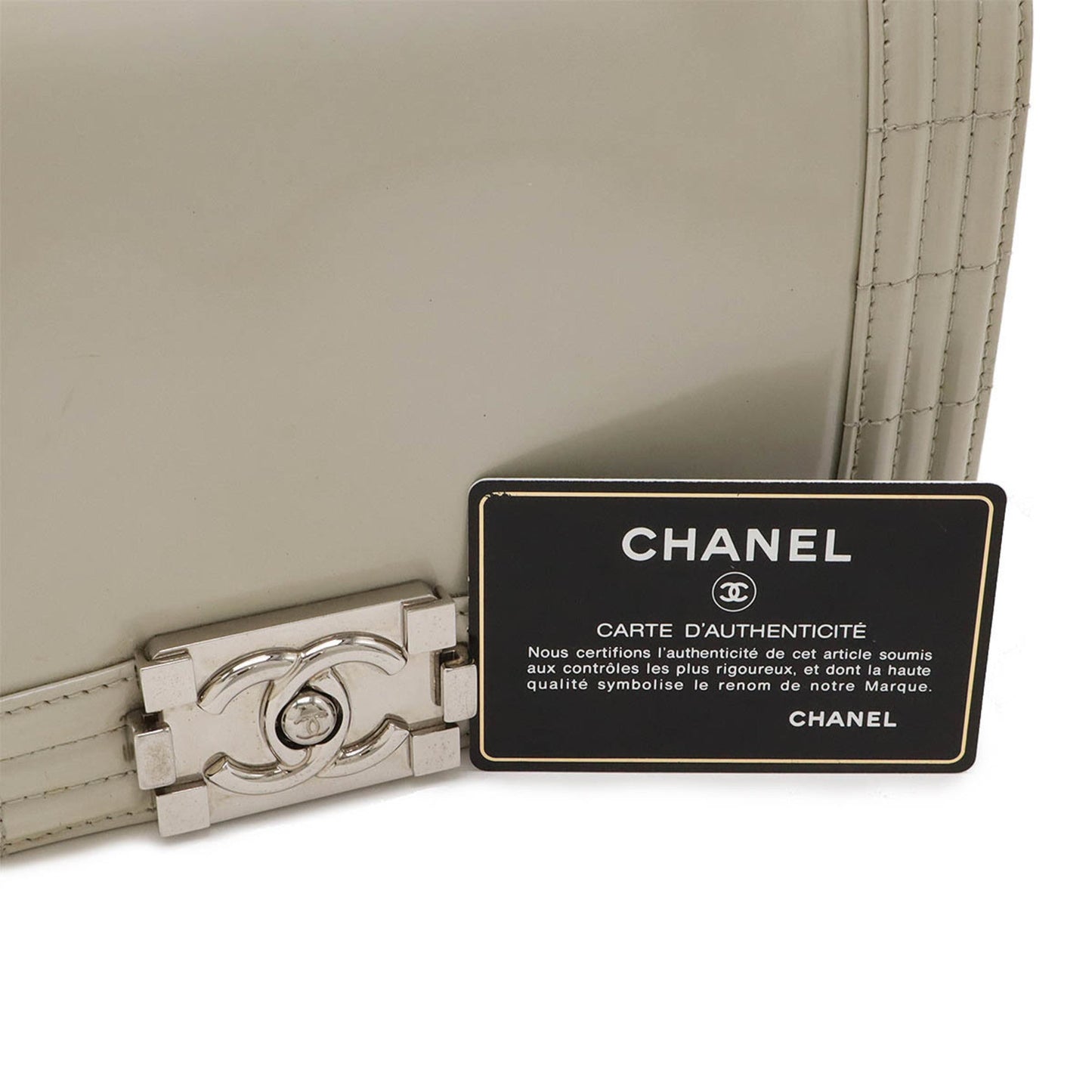 Chanel Sac Boy en cuir gris