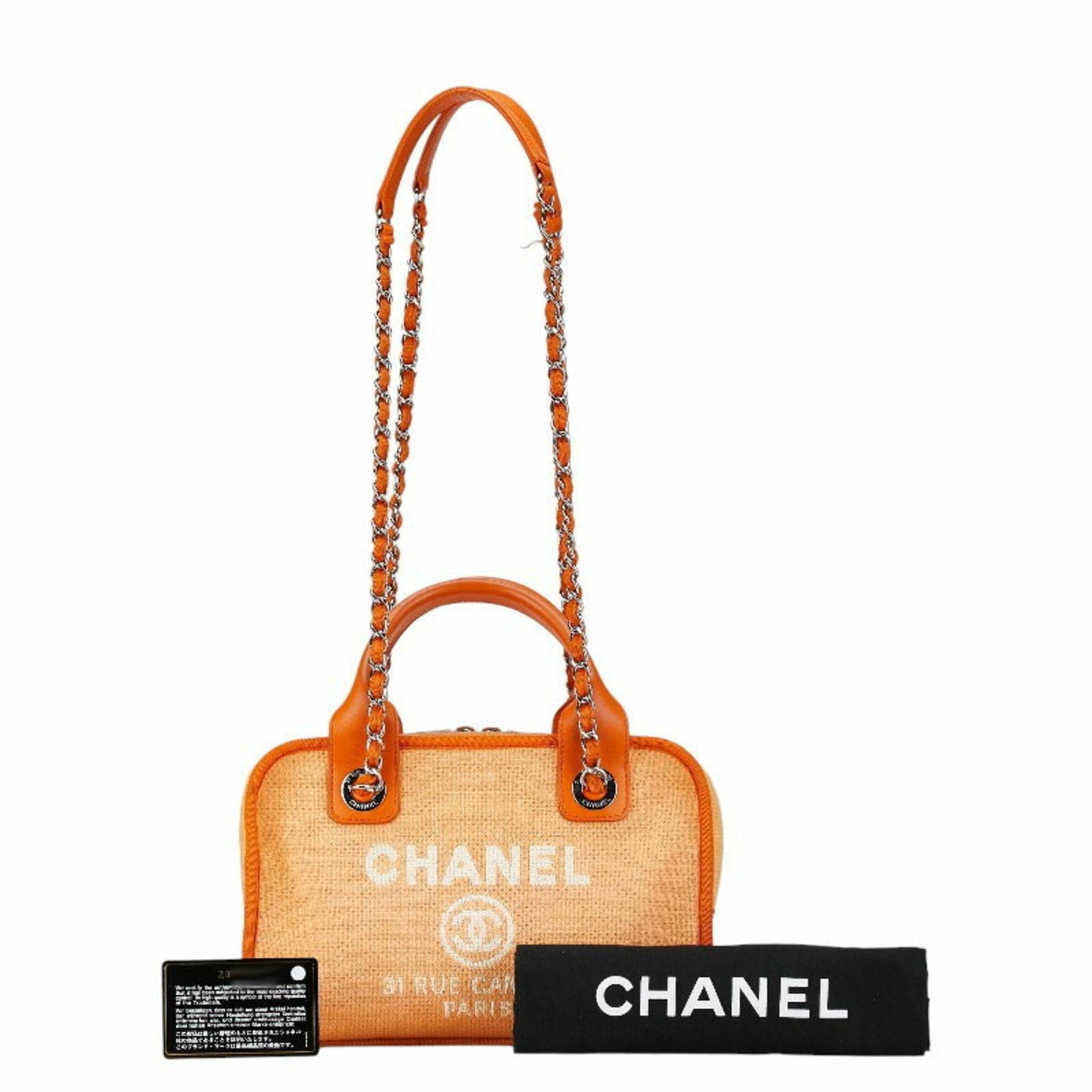 Chanel Sac Deauville en toile orange