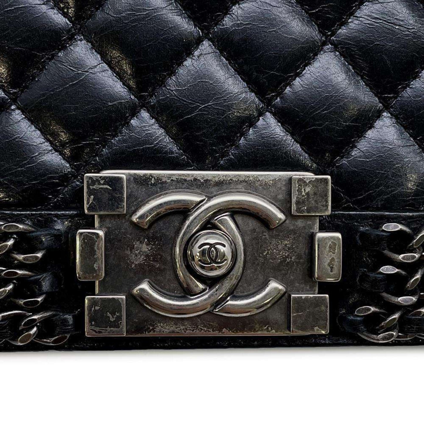 Chanel Sac Boy en cuir noir