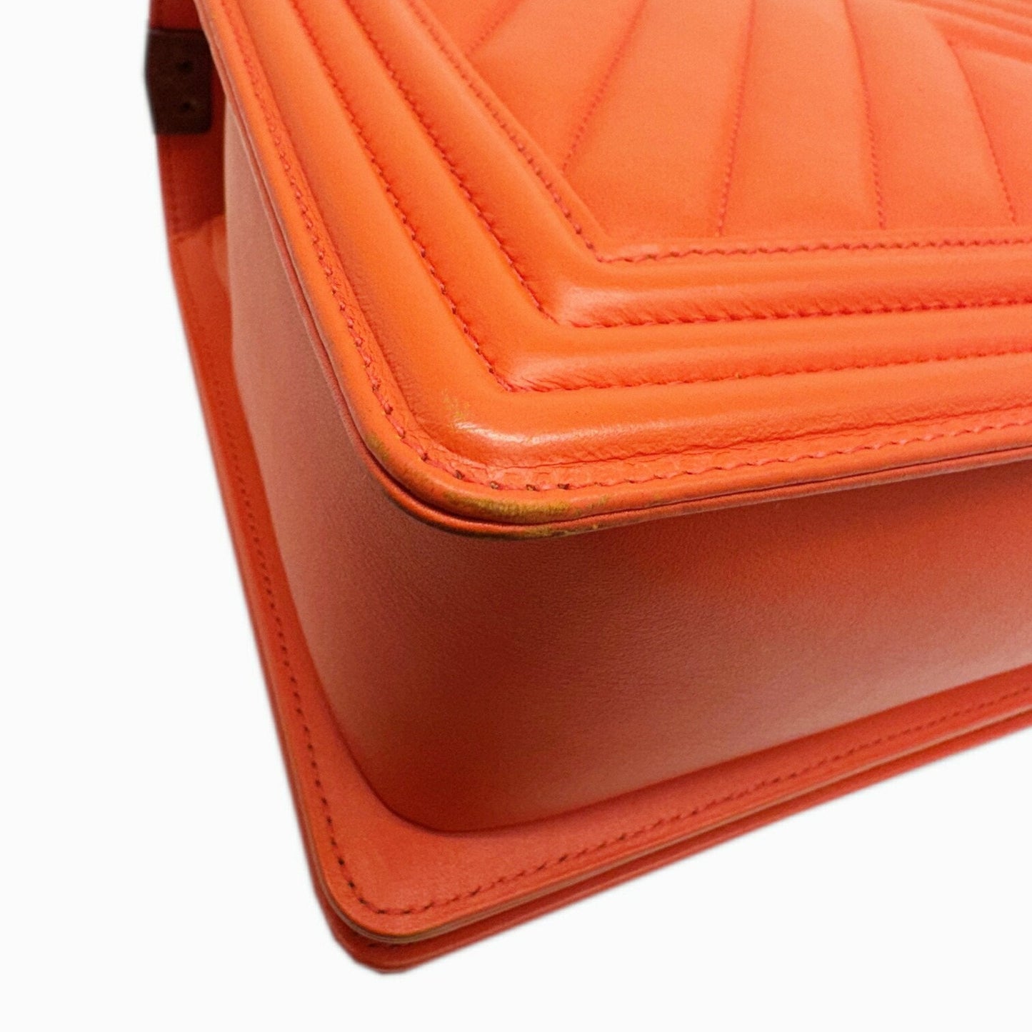 Chanel Sac Boy en cuir orange