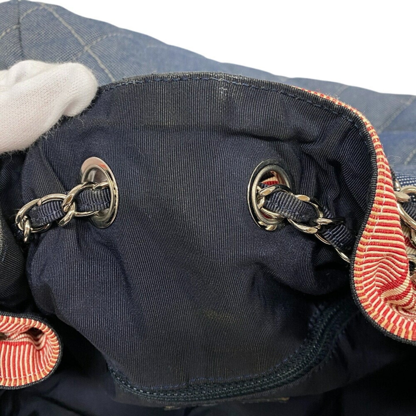 Chanel Sac Cabas en toile bleu