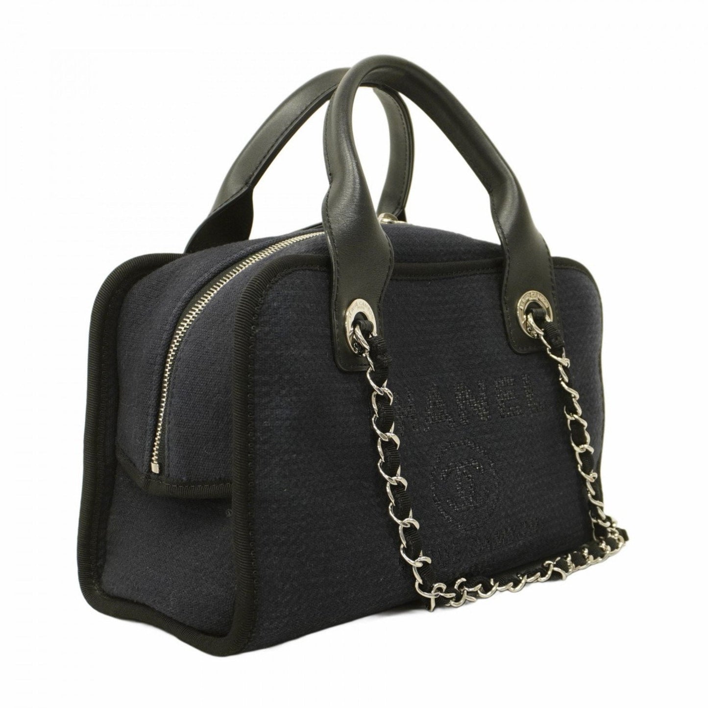 Chanel Sac Deauville en toile noir