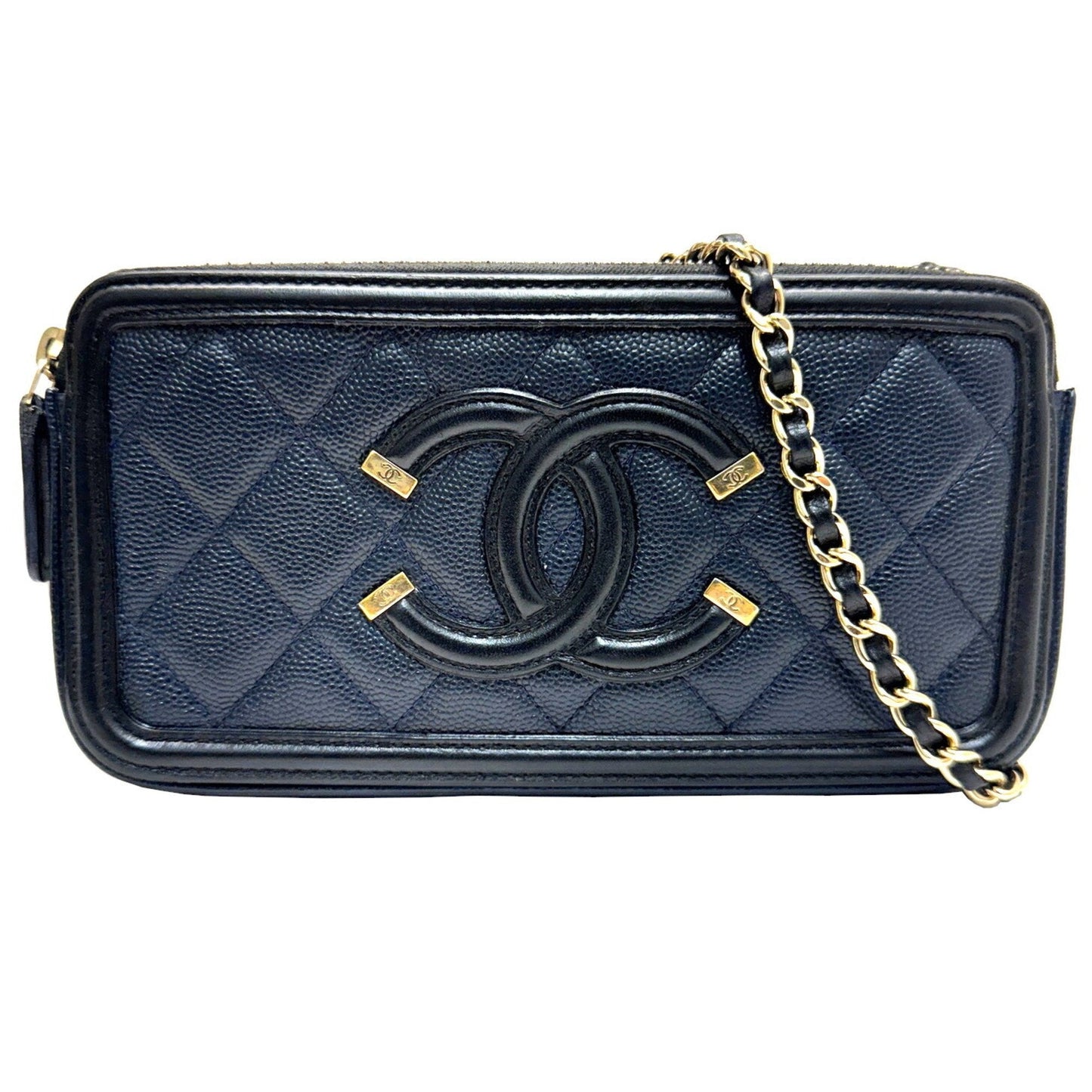 Chanel Sac Filigree en cuir caviar noir