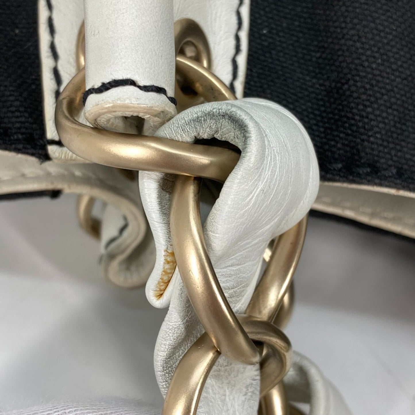Chanel Sac Chain Tote en toile noir