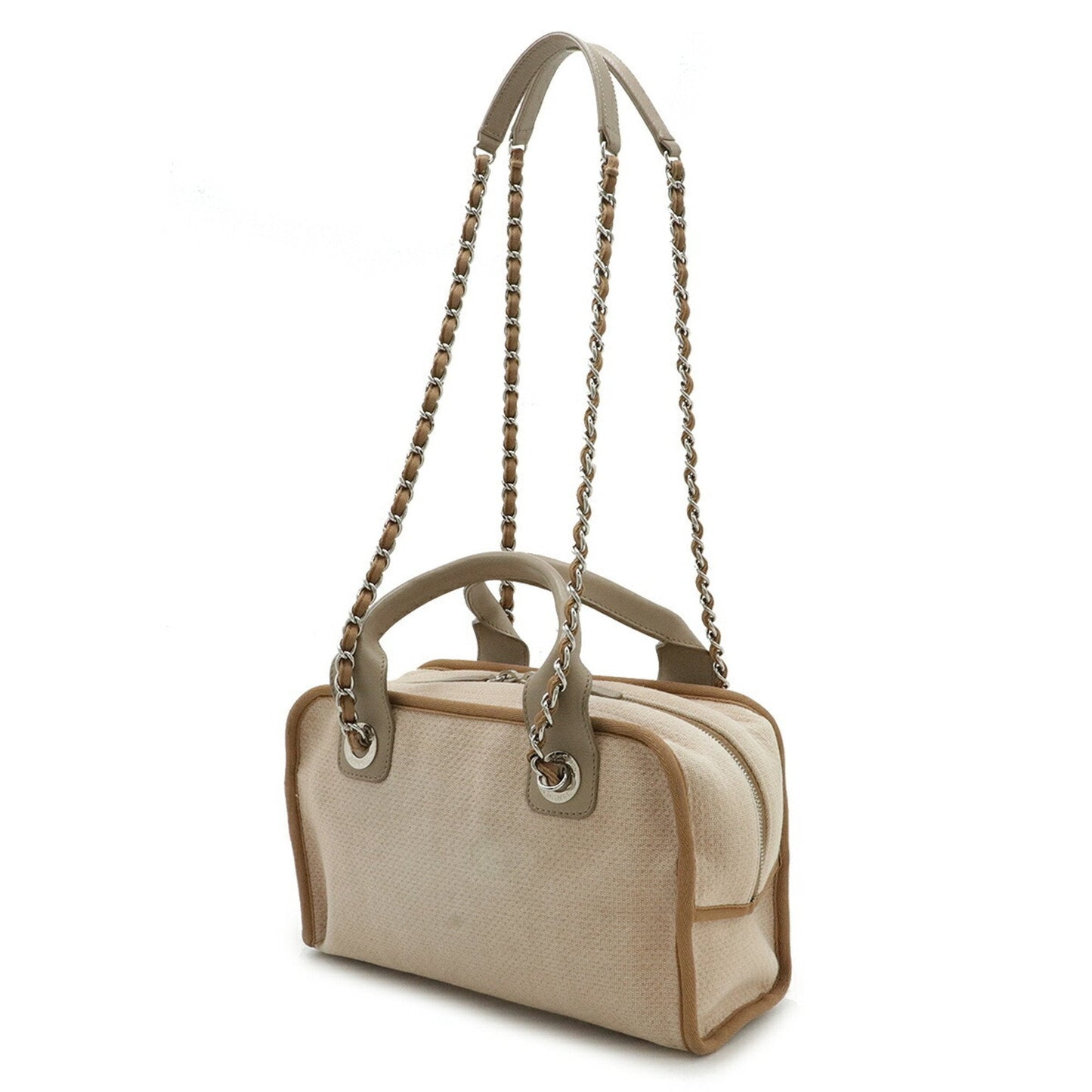 Chanel Sac Deauville en toile beige