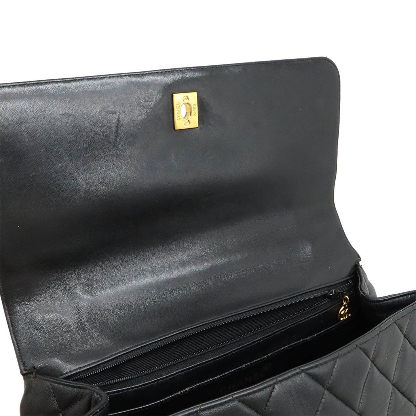Chanel Sac Flap en cuir noir