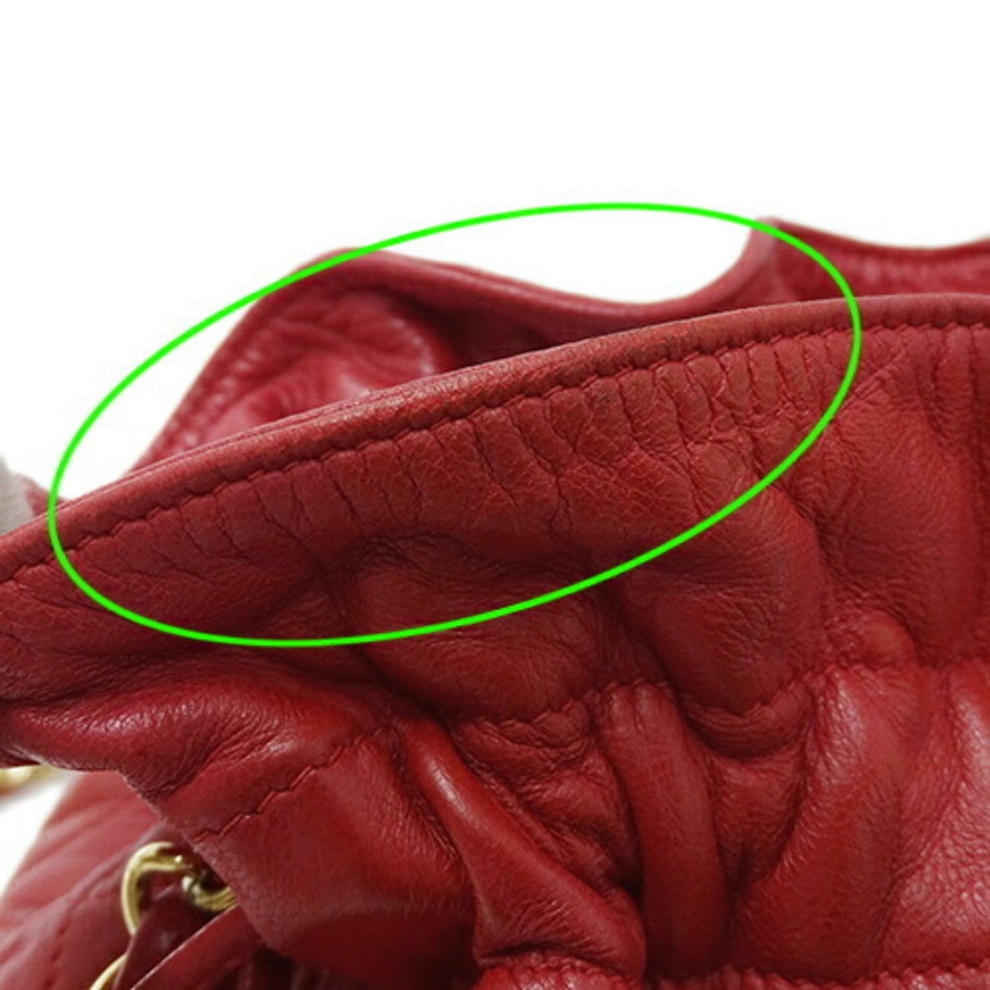 Chanel Sac Bucket en cuir rouge