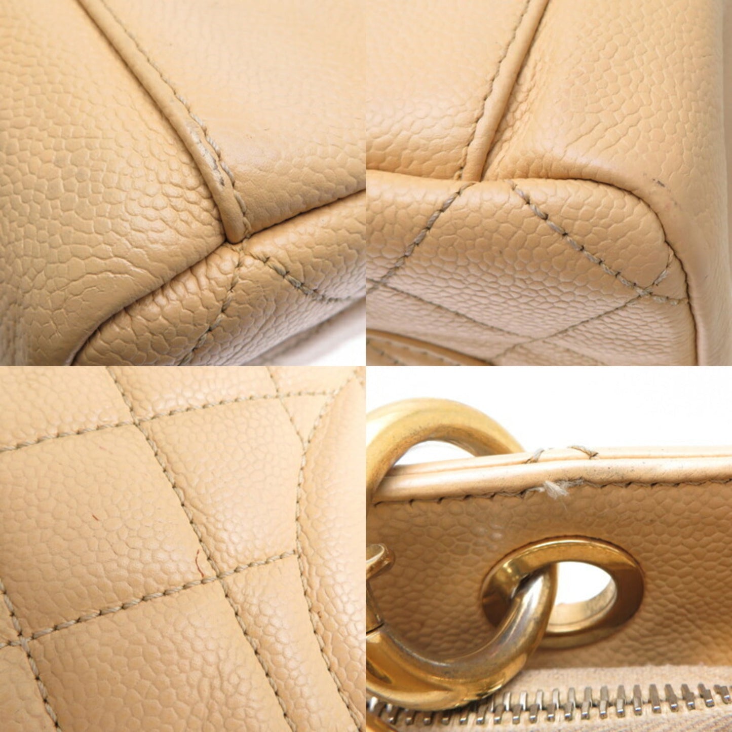 Chanel Sac GST en cuir caviar beige