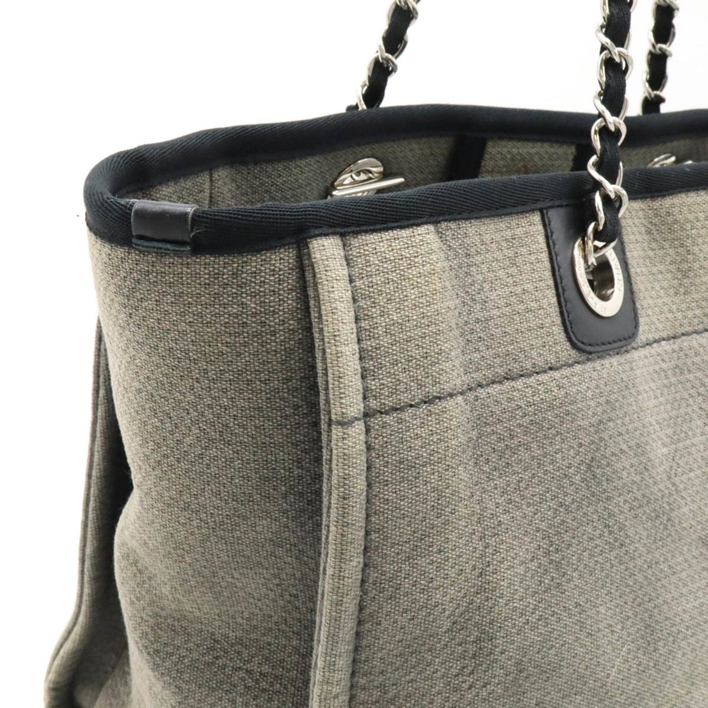 Chanel Sac Deauville en toile noir