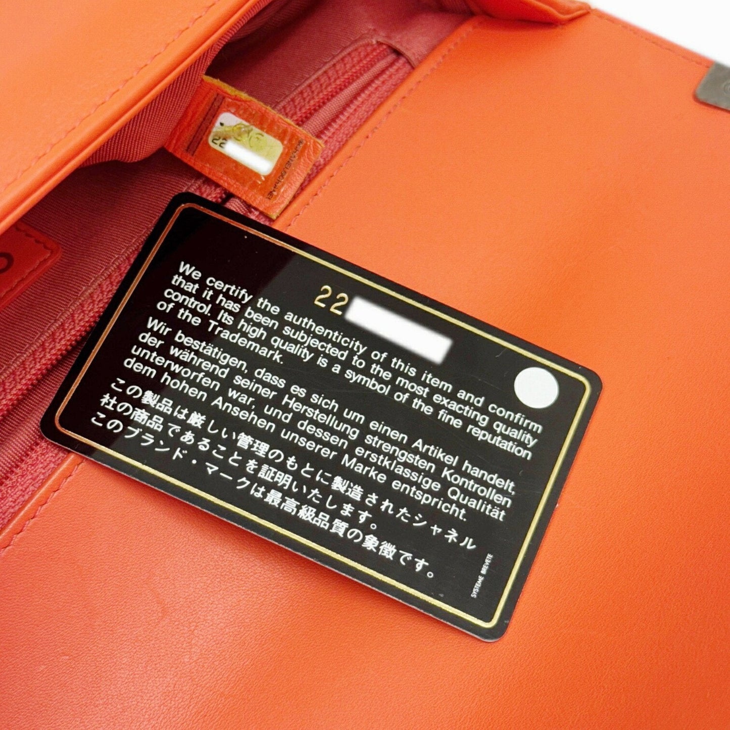 Chanel Sac Boy en cuir orange