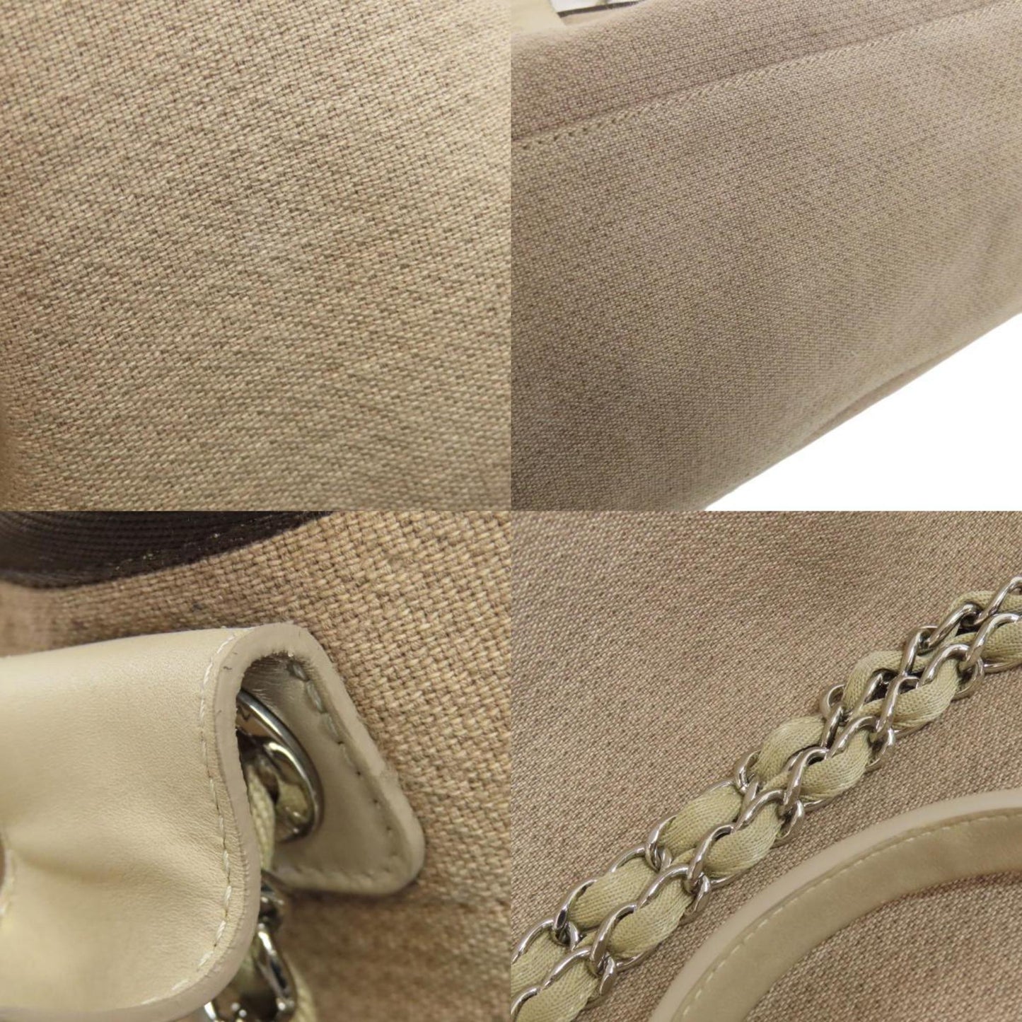 Chanel Sac Deauville en toile marron